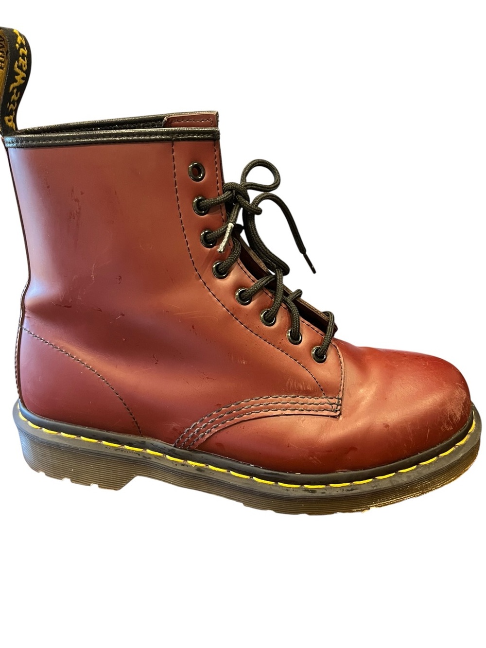 DR. MARTENS Cherry Red Smooth Leather 1460 Boots